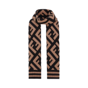 Fendi FF Wool and Viscose Scarf Brown