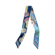 (W) Hermes Epaulettes De Gala Twilly Marine Jaune Pale Myosotis
