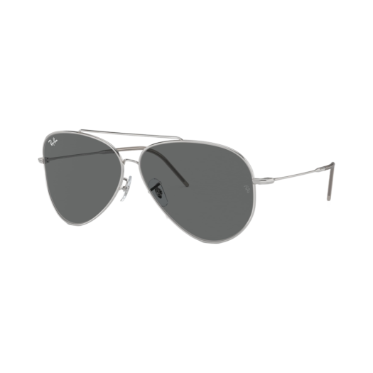 RBR0101S-002/GS Ray-Ban Aviator Reverse Polished Black Frame Silver Mirror Lenses