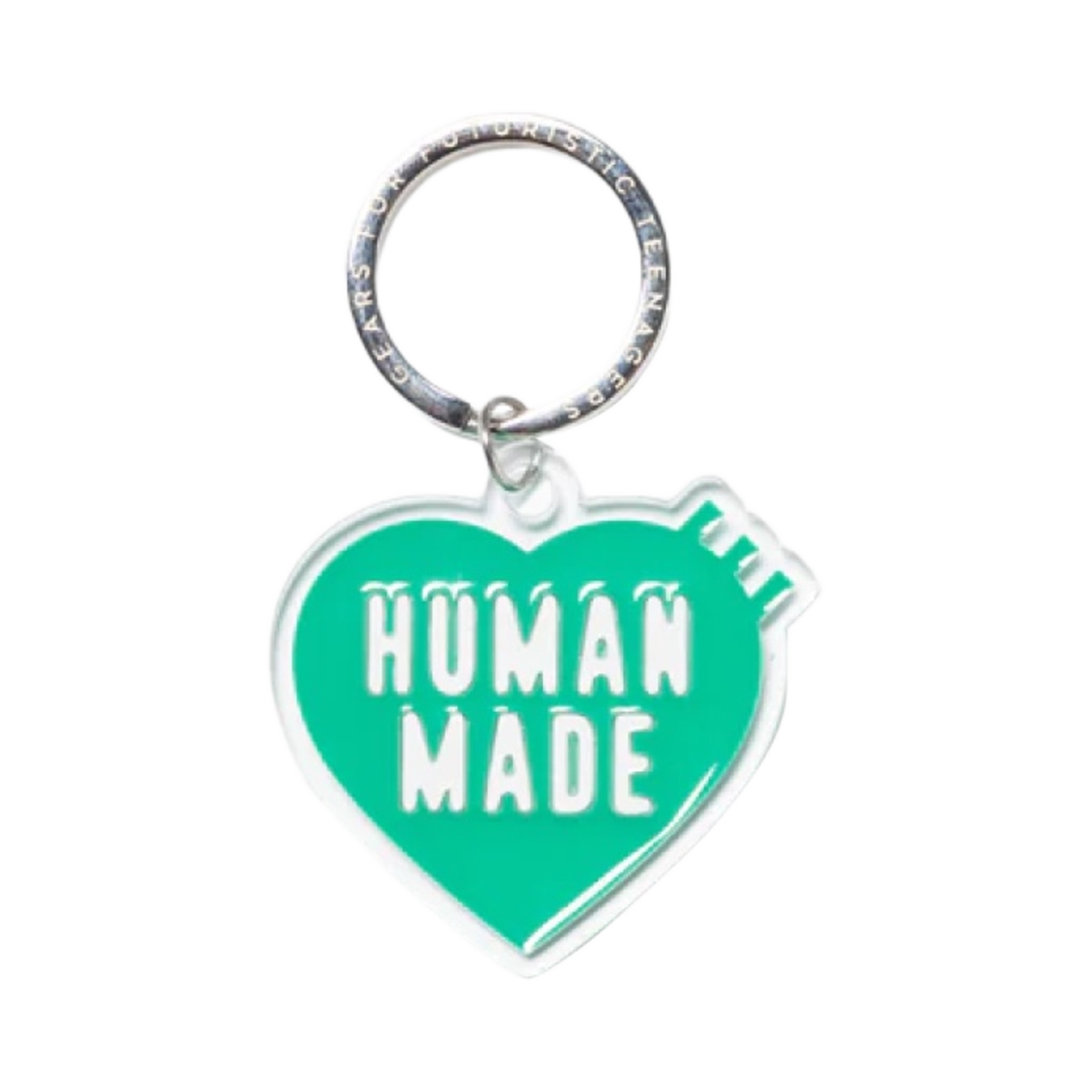 HM26GD092/HM29GD107 Human Made Acrylic Heart Keyring Green - 대표 이미지 #1