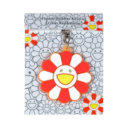 Kaikai Kiki Flower Rubber Keyring Clear Red White