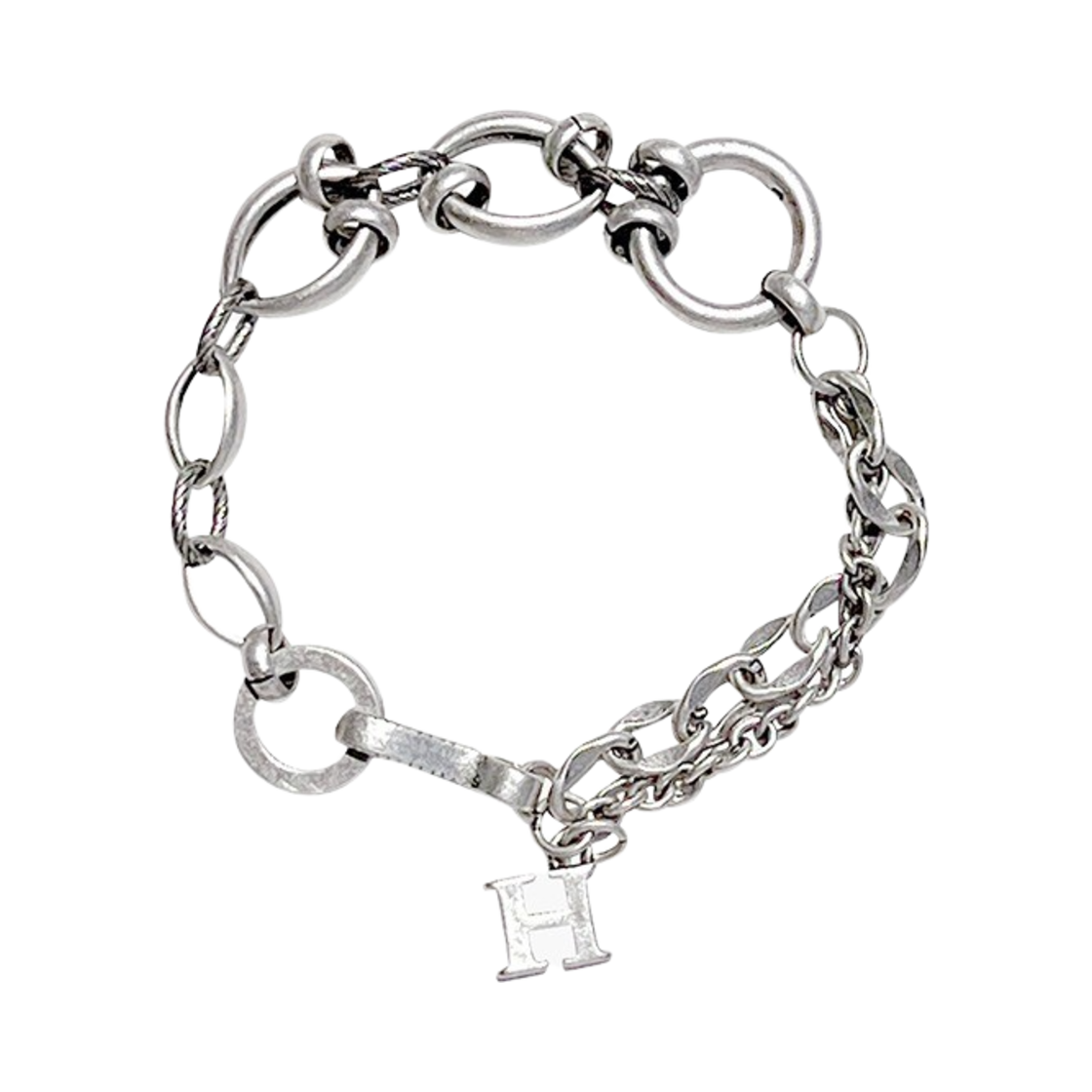 [KREAM 단독] 알렌느 앤티크 피어싱 O 체인 브레이슬릿 실버([KREAM 단독] Haleine Antique Piercing O Chain Bracelet Silver)