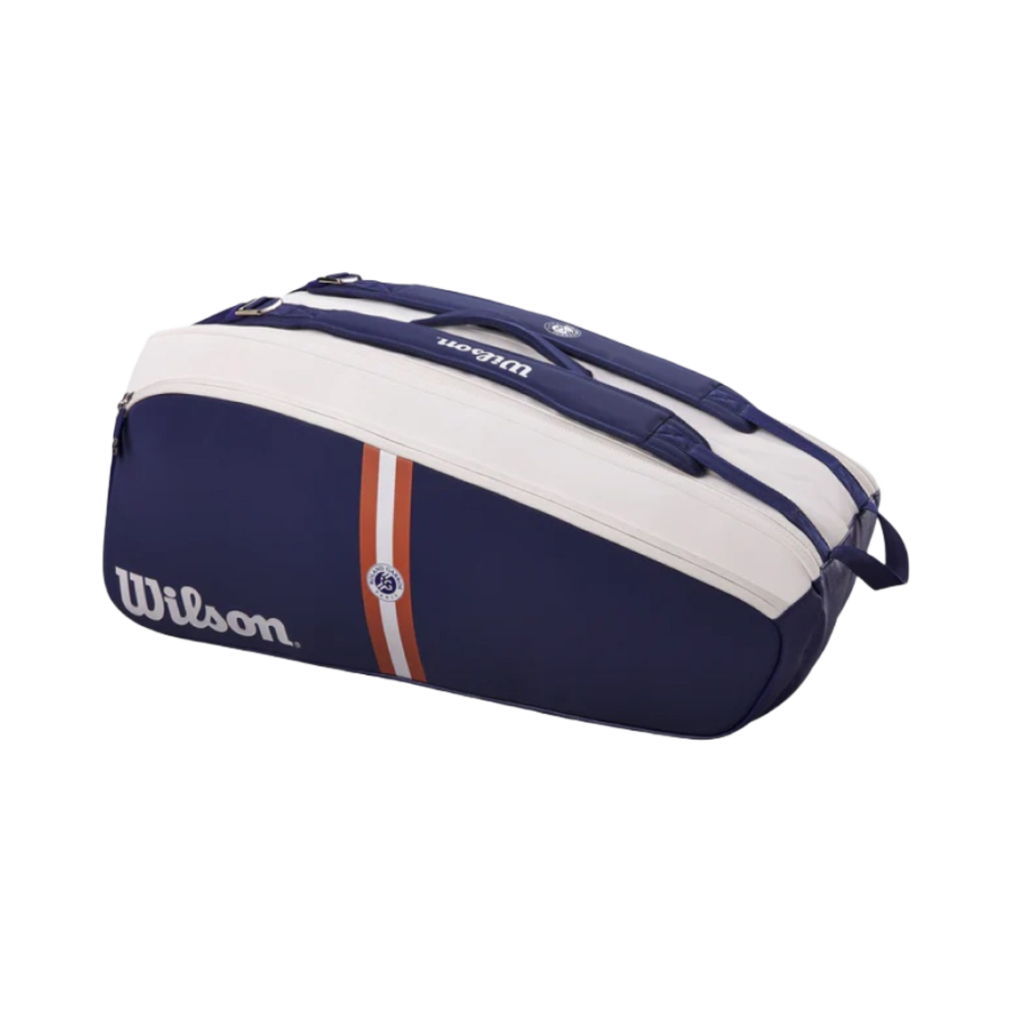 WR8026001001 Wilson Roland Garros Super Tour Bag 9 Pack Navy White Clay