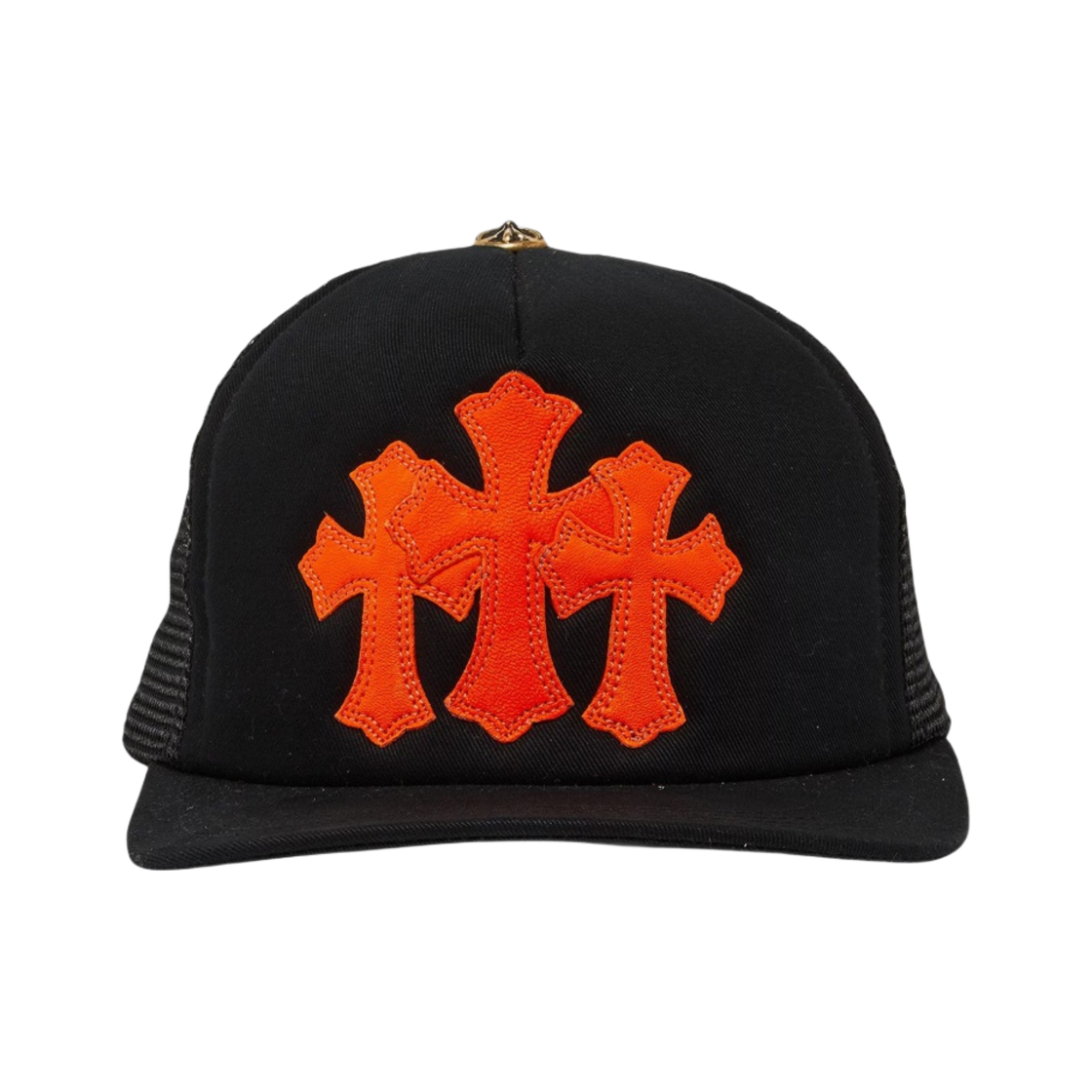 크롬하츠 세메터리 트러커햇 블랙 오렌지 - 생바르텔레미 한정(Chrome Hearts Cemetery Trucker Hat Black Orange - St. Barths Exclusive) - 1