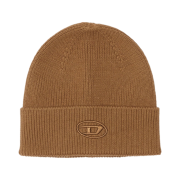 Diesel K-Coder-Fully B Ribbed Beanie with D Embroidery Army Green