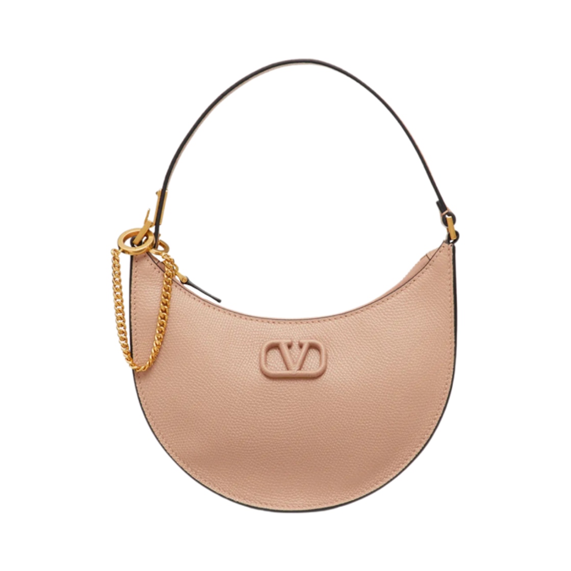 발렌티노 미니 브이로고 시그니쳐 그레이니 카프스킨 호보백 로즈 카넬(Valentino Mini Vlogo Signature Grainy Calfskin Hobo Bag Rose Cannelle) - 1
