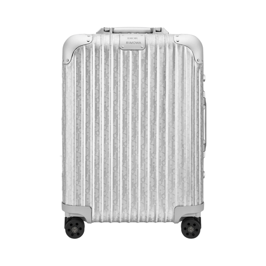 리모와 x 디올 캐빈 수트케이스 알루미늄 그레이 디올 오블리크