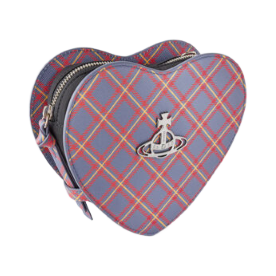 비비안 웨스트우드 루이스 하트 크로스바디 블루 오렌지 타탄(Vivienne Westwood Louise Heart Crossbody Blue Orange Tartan) - 2