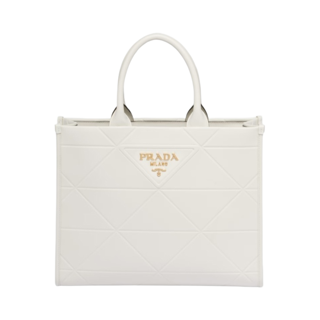 프라다 탑스티칭 미디움 레더 프라다 심볼 백 화이트(Prada Medium Leather Prada Symbole Bag with Topstitching White) - 1