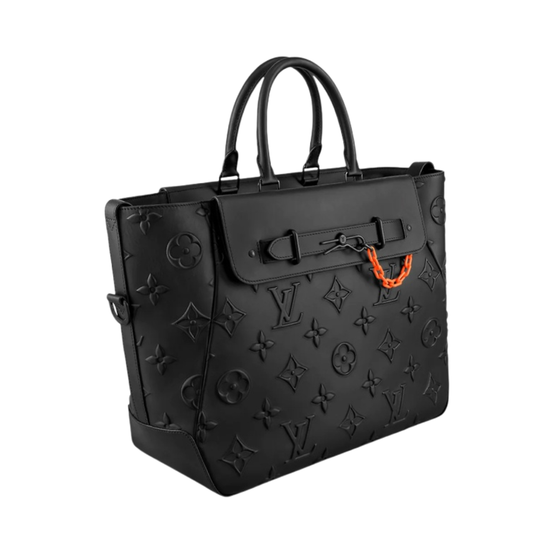 루이비통 스티머 토트 음각 모노그램 모티프 블랙(Louis Vuitton Steamer Tote Debossed Monogram Motif Black) - 2