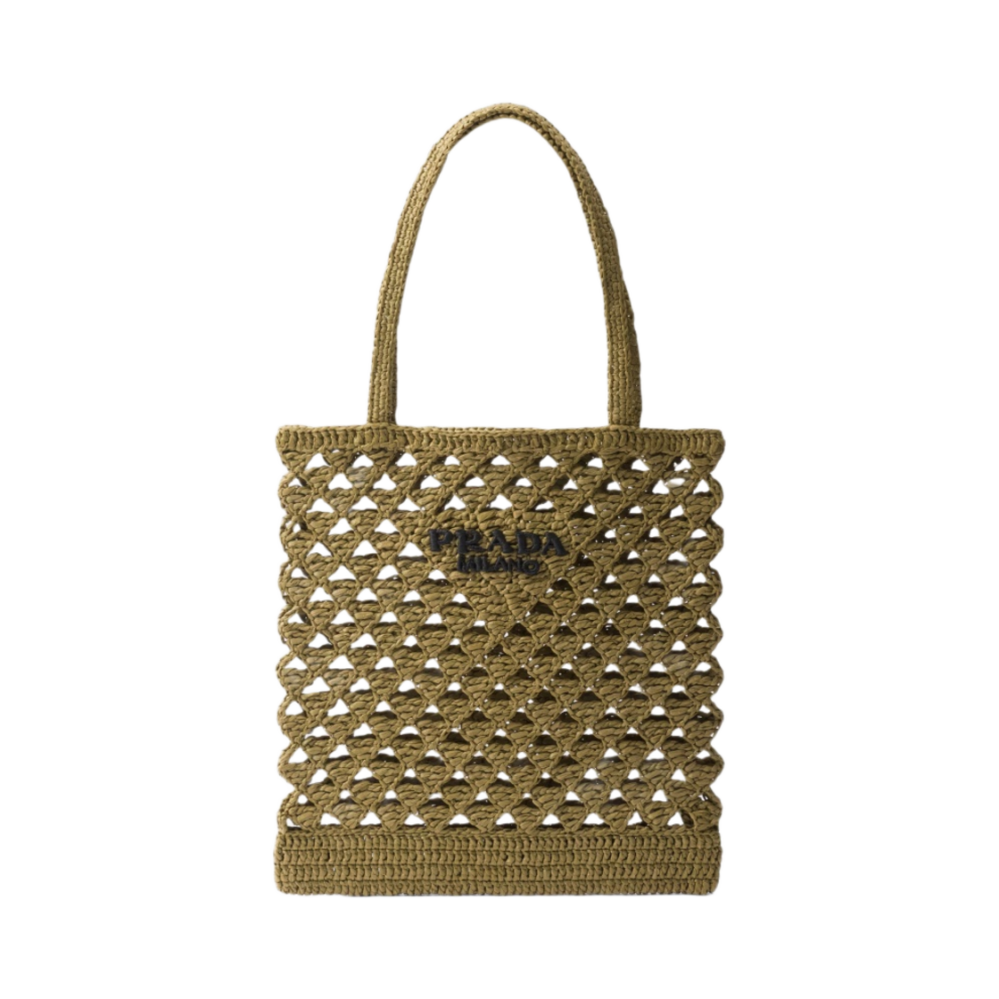 ★PRADA★ウーブン クロシェ トートバッグ ◇直営店◇【PRADA】ウーブンファブリック クロシェトートバッグ