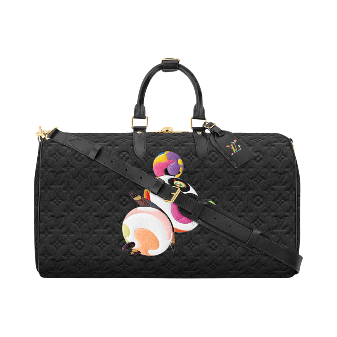 루이비통 x 무라카미 타카시 키폴 반둘리에 45 블랙(Louis Vuitton x Murakami Takashi Keepall Bandouliere 45 Black)
