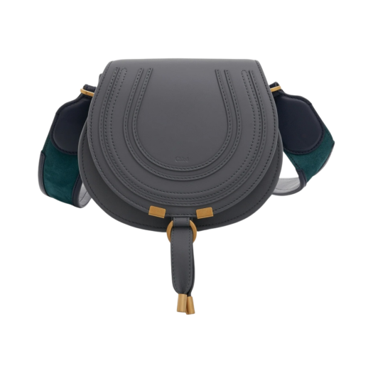 Chloe Marcie Small Saddle Bag Graphic Grey