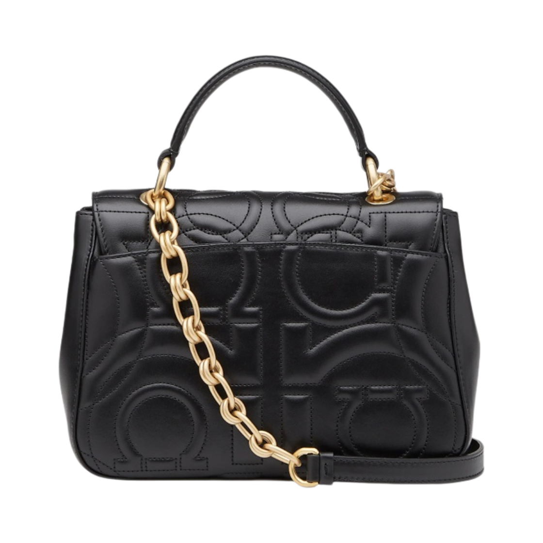 페라가모 스몰 퀼티드 간치니 핸드백 블랙(Ferragamo Small Quilted Gancini Handbag Black) - 3
