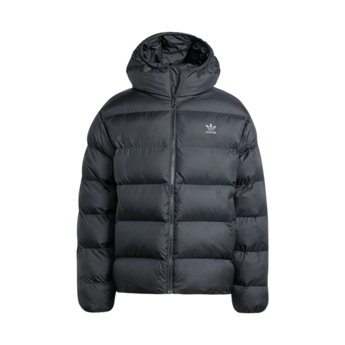 IY3396 Adidas Tonal Hooded Puffer Jacket Black - KR Sizing