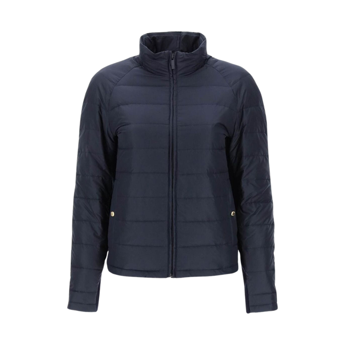 (W) 톰브라운 울트라라이트 테크 다운 사선 패커블 퍼넬 넥 자켓 네이비((W) Thom Browne Ultralight Tech Down 4-Bar Packable Funnel Neck Jacket Navy)