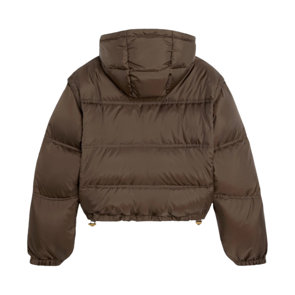 2W661901V-19CO (W) Celine Cropped Triomphe Down Jacket in Lightweight Nylon Chocolate - #2