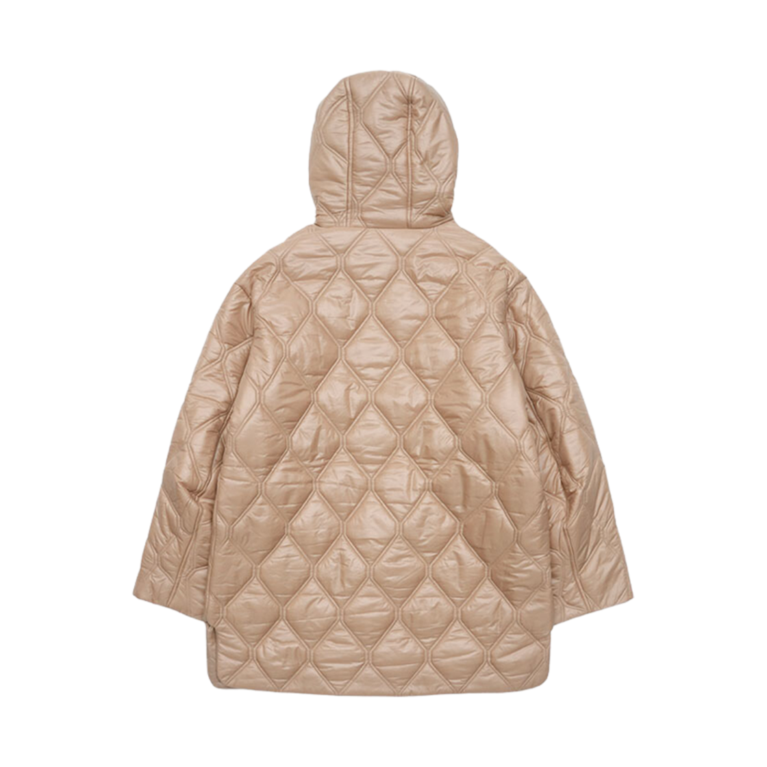 (W) 가니 샤이니 퀼트 후드 자켓 타닌((W) Ganni Shiny Quilt Hooded Jacket Tanin) - 2