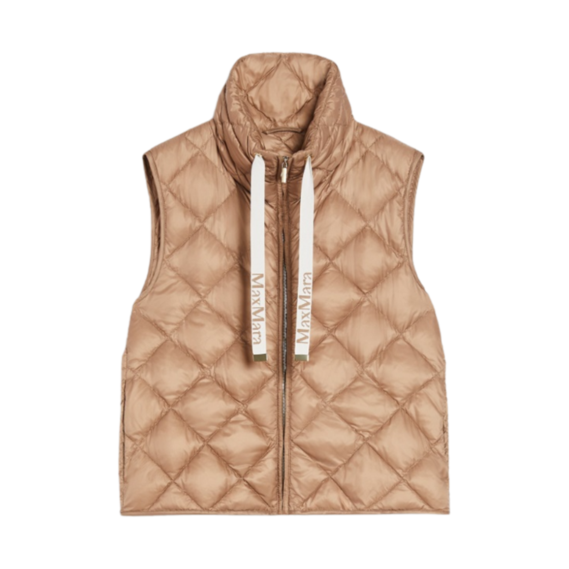 (W) 막스마라 더 큐브 트레깃 발수 소재 캔버스 숏 질레 패딩 카멜((W) Max Mara The Cube Tregic Water-Repellent Canvas Short Gilet Padding Camel) - 1