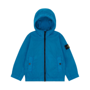 (Kids) Stone Island 40233 Crinkle Reps Nylon Garment Dyed Hooded Blouson Turquoise - 22SS