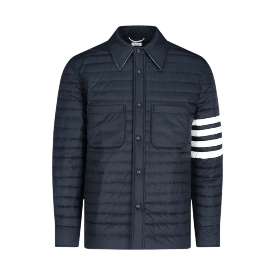 톰브라운 사선 다운 셔츠 자켓 네이비(Thom Browne 4-Bar Down Shirt Jacket Navy) - 1