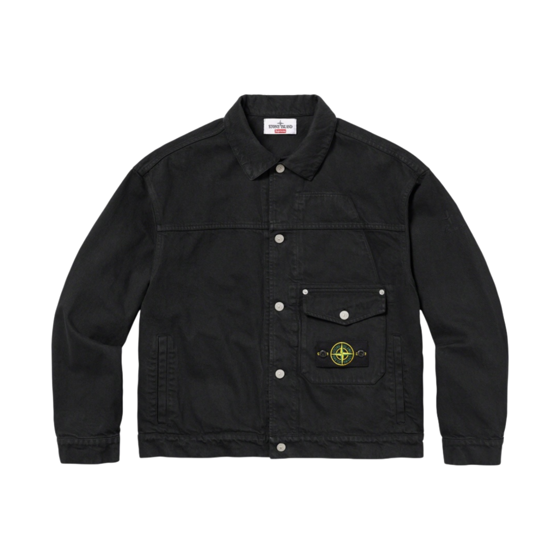 슈프림 x 스톤 아일랜드 데님 트러커 자켓 블랙 - 23FW(Supreme x Stone Island Denim Trucker Jacket Black - 23FW)