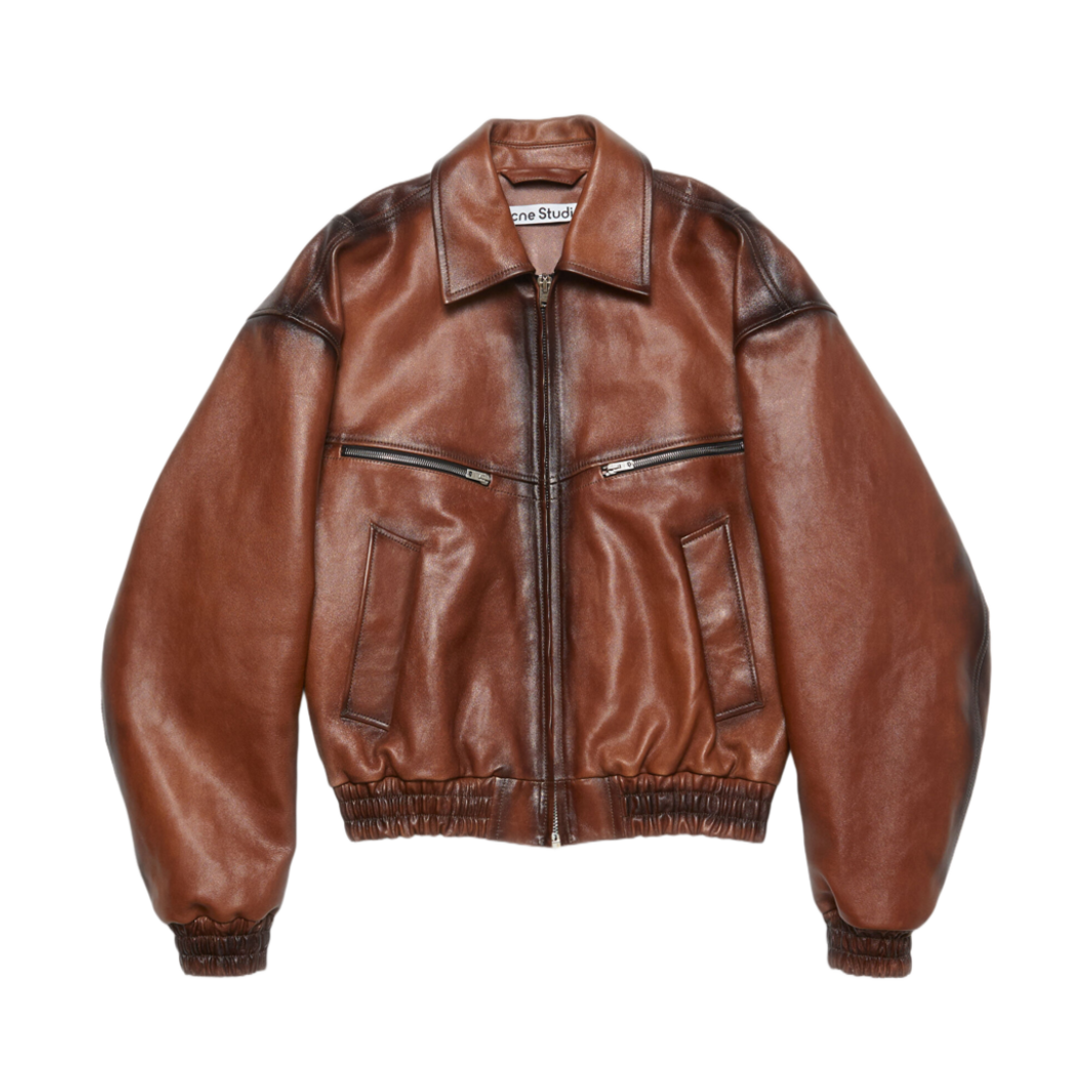 아크네 스튜디오 레더 봄버 자켓 꼬냑 브라운(Acne Studios Leather Bomber Jacket Cognac Brown) - 1