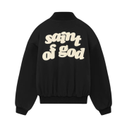 Fear of God x Saint Mxxxxxx Saint of God Varsity Jacket Black