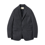 Pottery Donegal Tweed Officer Blazer Herringbone Pure Wool Navy