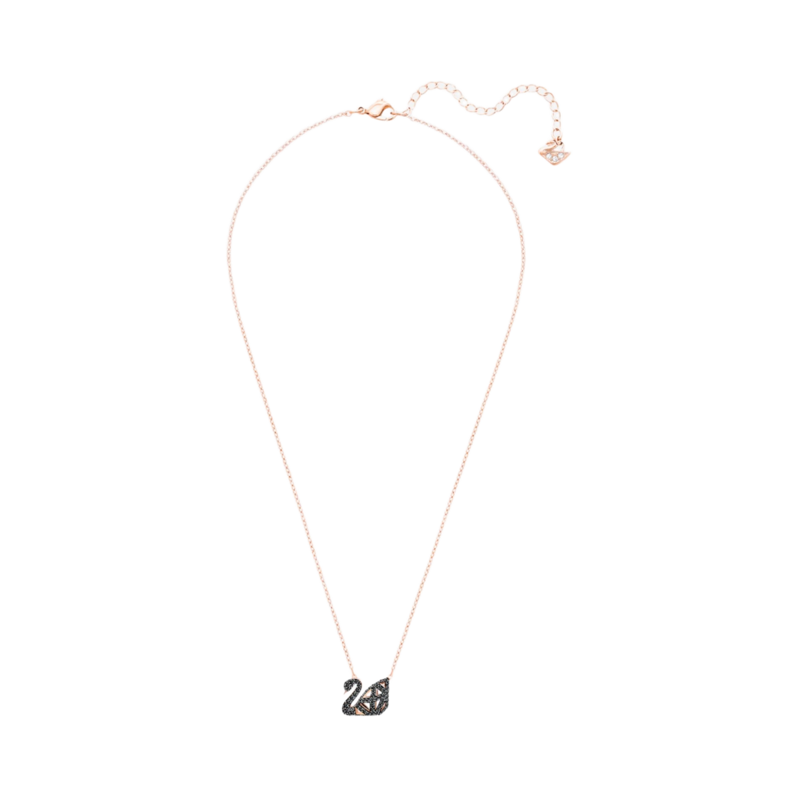 (W) 스와로브스키 파셋 스완 네클리스 블랙((W) Swarovski Facet Swan Necklace Black) - 1