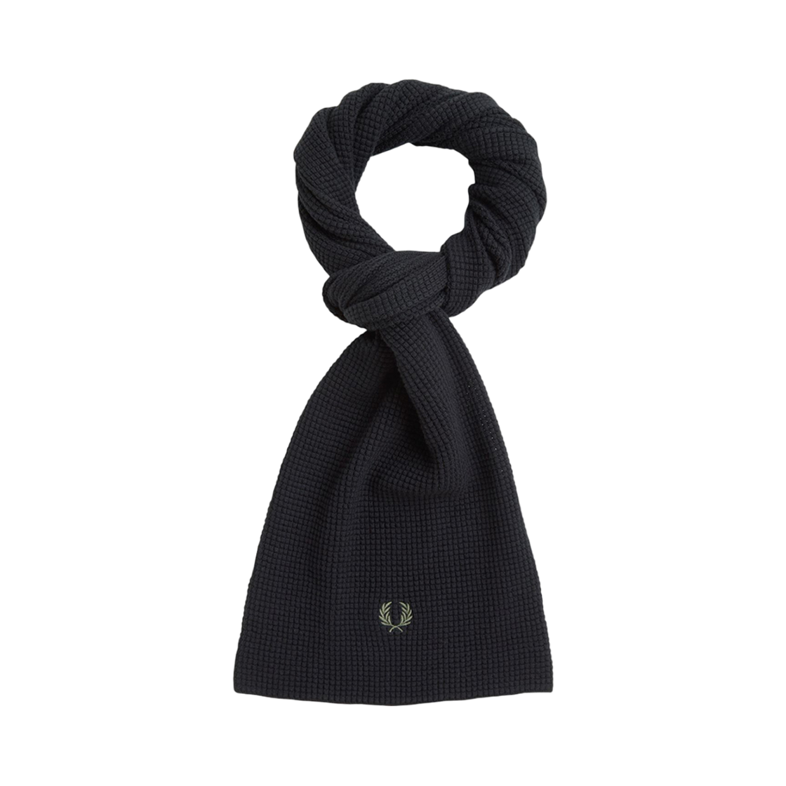 CFPU2438150-102 Fred Perry Waffle Knit Scarf Black