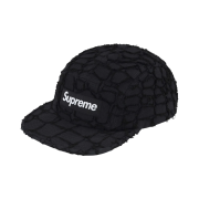 Supreme Frayed Croc Denim Camp Cap Black - 25SS