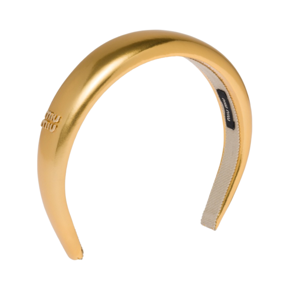 (W) 미우 미우 패브릭 헤드밴드 플래티넘
