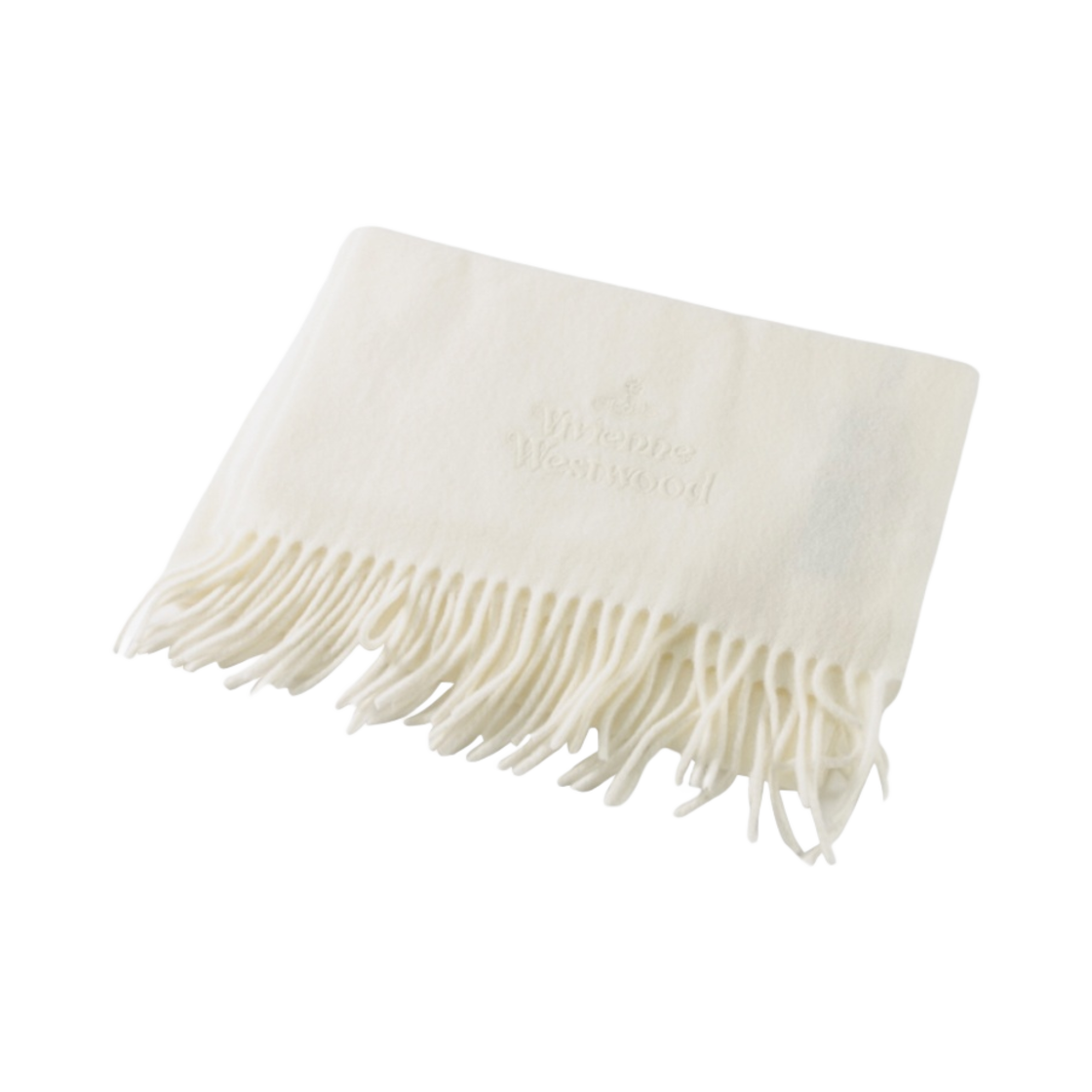 비비안 웨스트우드 자수 로고 머플러 화이트(Vivienne Westwood Embroidered Logo Muffler White)