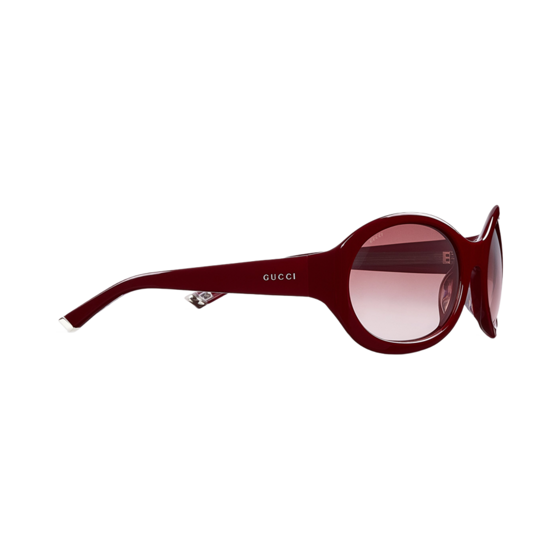 (W) 구찌 라운드 프레임 선글라스 샤이니 바이레이어 솔리드 로쏘 앙코라 레드((W) Gucci Round Frame Sunglasses Shiny Bilayer Solid Rosso Ancora Red) - 2