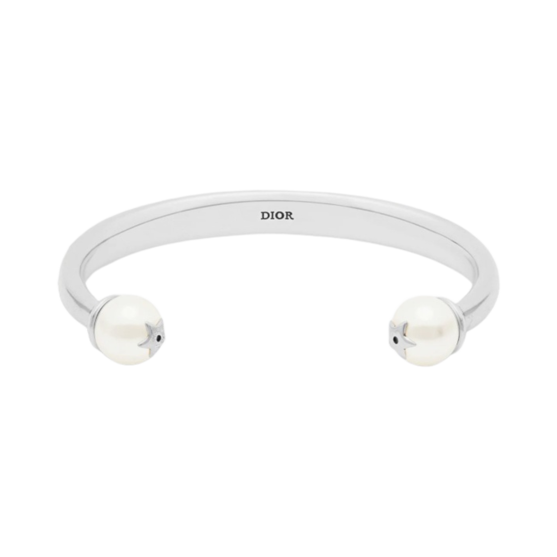 (W) 디올 트리발 뱅글 실버 화이트 레진 펄((W) Dior Tribales Bangle Silver White Resin Pearls) - 1