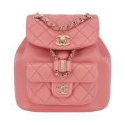 Chanel Small Backpack Lambskin & Gold Pink