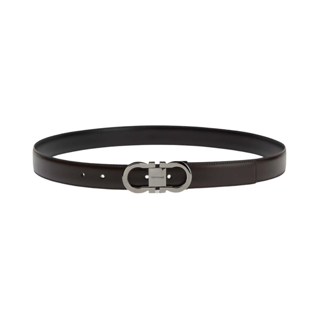 페라가모 리버시블 어드저스터블 간치니 벨트 블랙 다크 브라운(Ferragamo Reversible and Adjustable Gancini Belt Black Dark Brown)