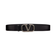 Valentino Vlogo Signature Calfskin Belt 40mm Black