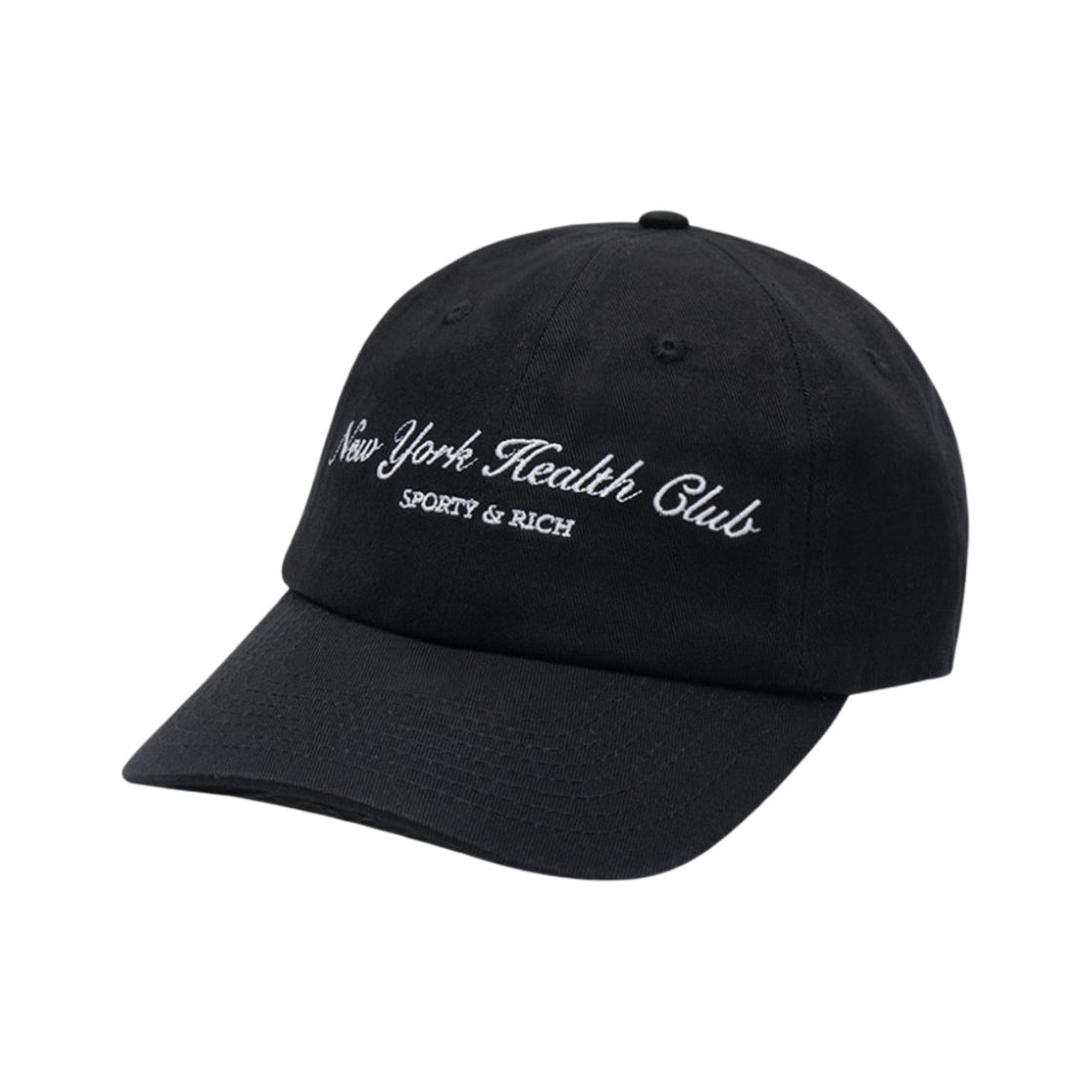 AC871FB Sporty & Rich NY Health Club Hat Faded Black White