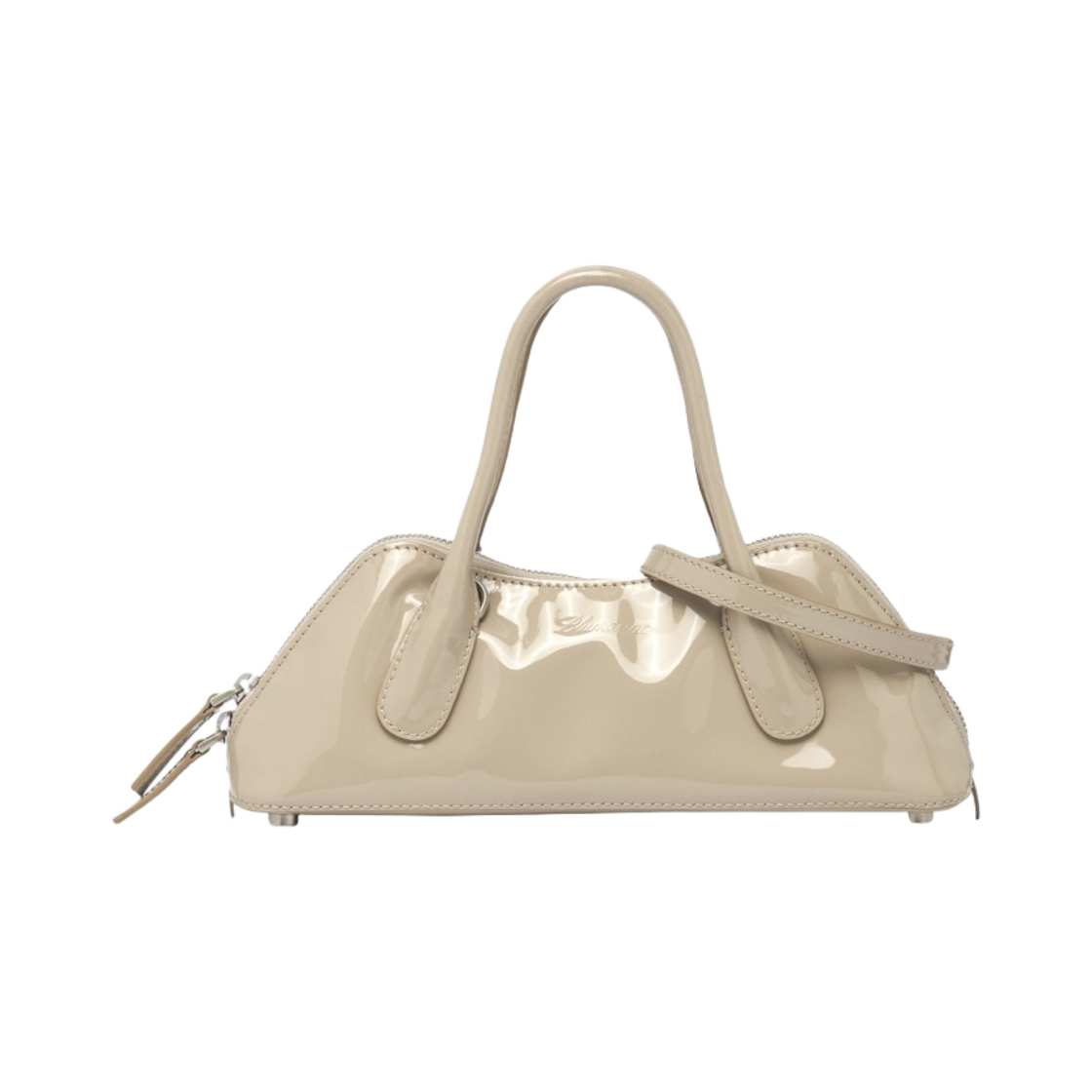 HW182A-N0822 Blumarine Mini Kiss Me Bag In Patent Leather Beige