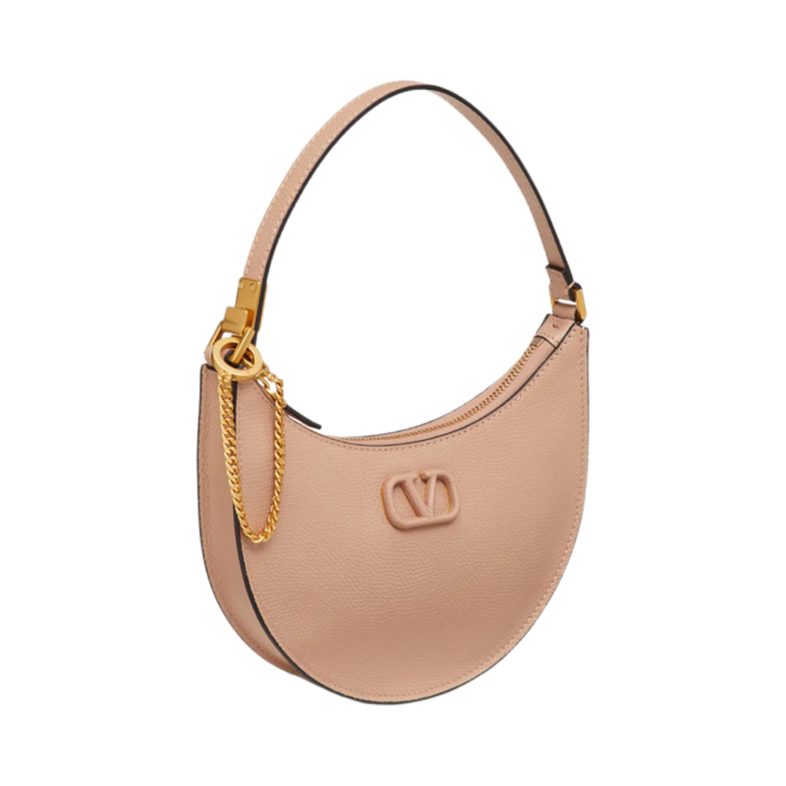 발렌티노 미니 브이로고 시그니쳐 그레이니 카프스킨 호보백 로즈 카넬(Valentino Mini Vlogo Signature Grainy Calfskin Hobo Bag Rose Cannelle) - 2