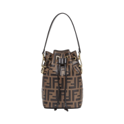 Fendi Mini Mon Tresor with Fendi Logo Brown