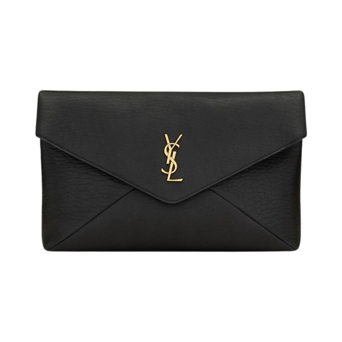 769307-AACYT-1000 Saint Laurent Cassandre Large Envelope Pouch in Lambskin Black