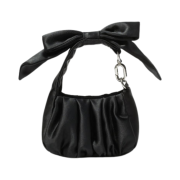 & Other Stories Nano Satin Bow Bag Black