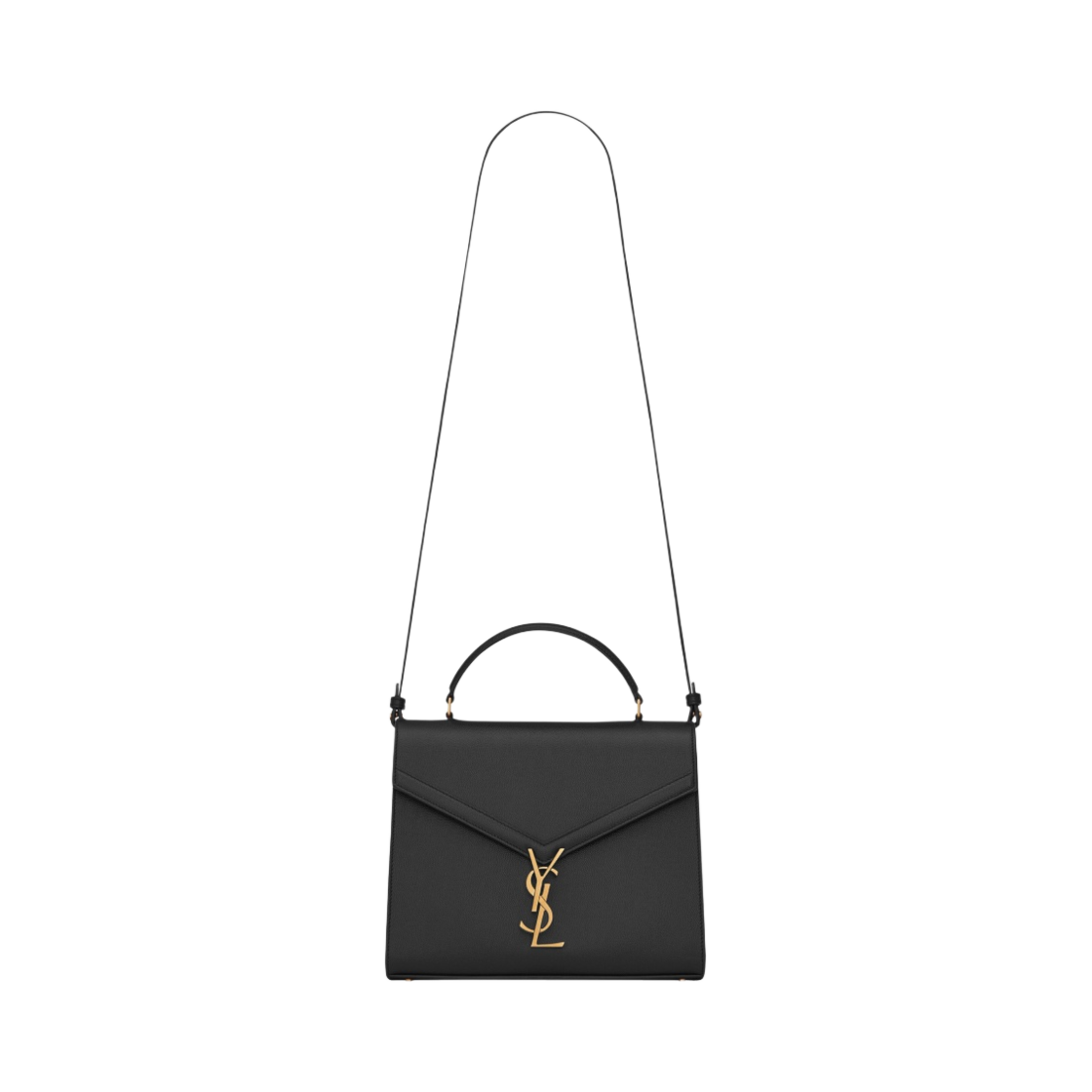 생로랑 그랑 드 뿌드르 엠보스드 레더 카산드라 미디움 탑 핸들백 블랙(Saint Laurent Cassandra Medium Top Handle Bag in Grain de Poudre Embossed Leather Black) - 1