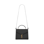 Saint Laurent Cassandra Medium Top Handle Bag in Grain de Poudre Embossed Leather Black