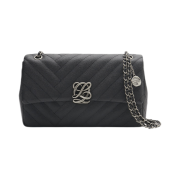 Louis Quatorze 08BL L-Quilting Shoulder Bag Black