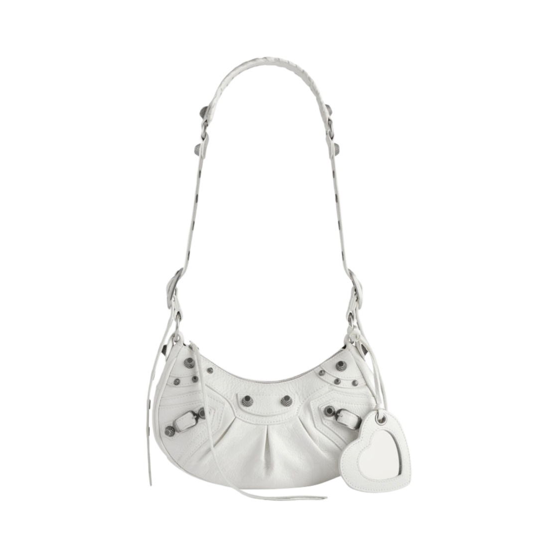 6713091VG9Y9104 Balenciaga Arena Lambskin Le Cagole XS Shoulder Bag White