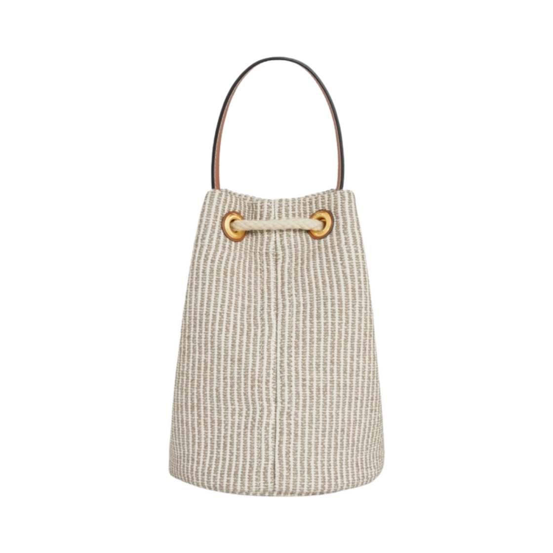 셀린느 스트라이프 텍스타일 카프스킨 틴 드로우스트링 베이지(Celine Teen Drawstring in Striped Textile and Calfskin Beige) - 3